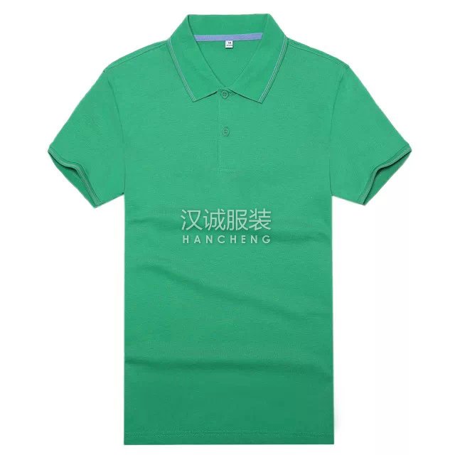 夏季翠绿色短袖polo衫定制