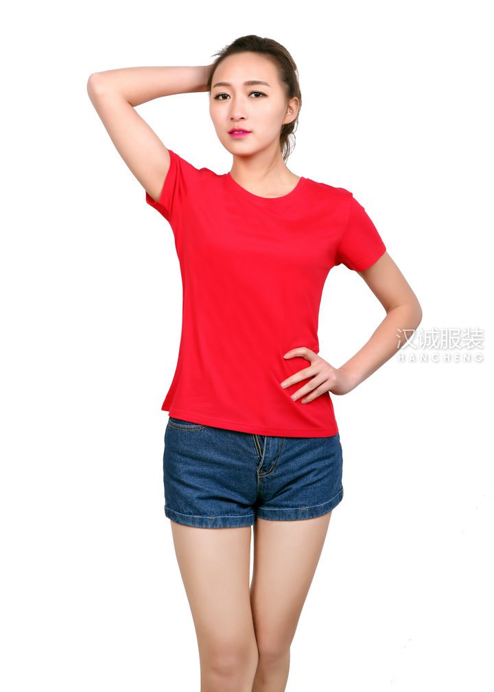 大红色莱赛尔棉文化衫-女款